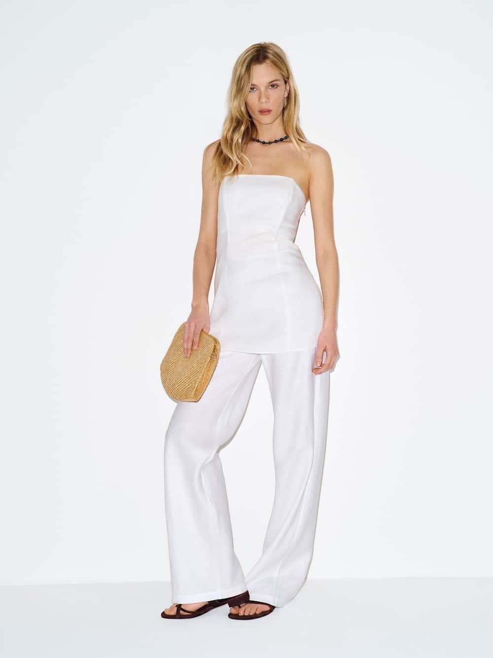 Reformation Aurina linen top in white - size 2